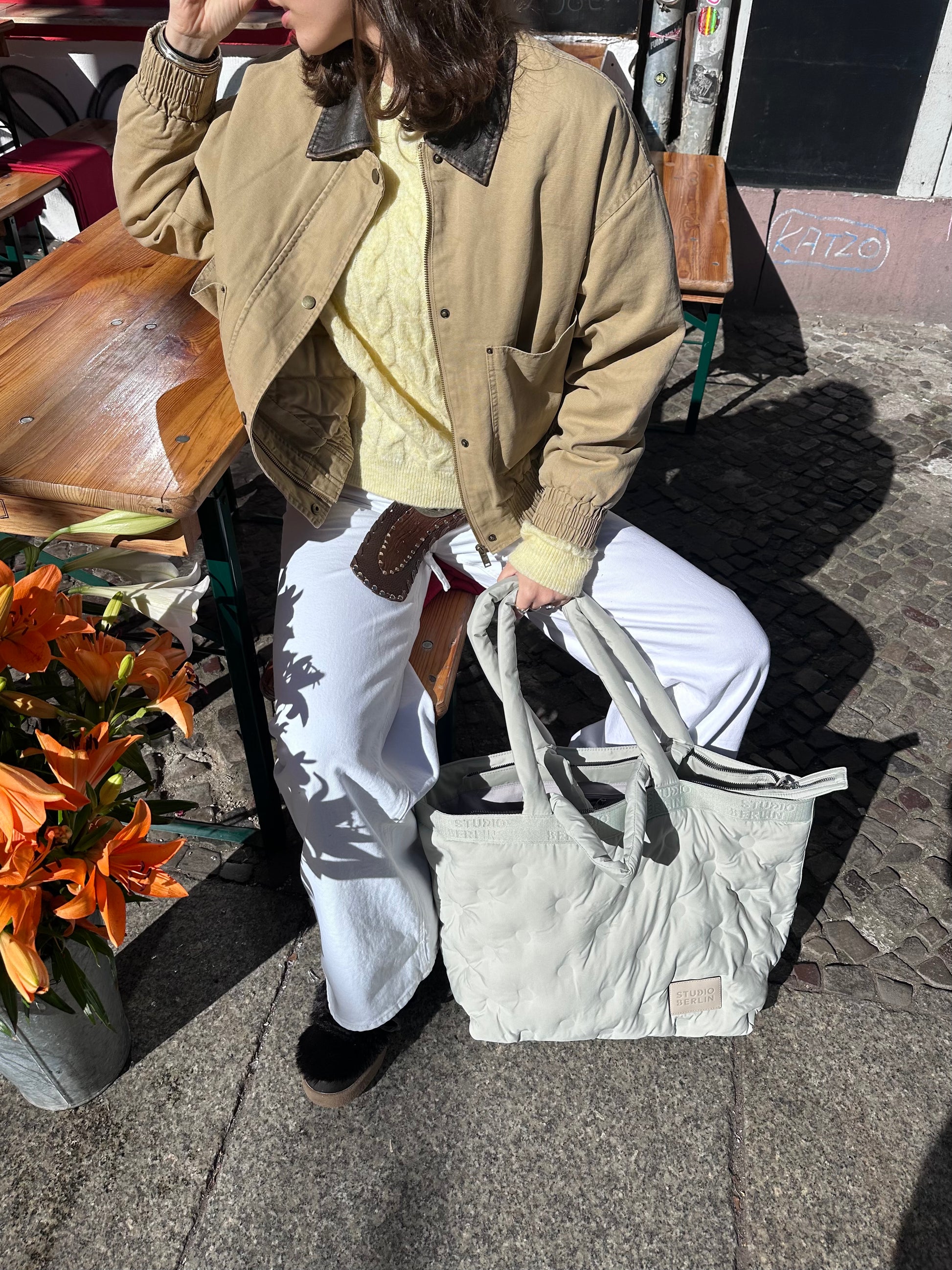 StudioBerlin- Handtaschen>Unisex>Nylontaschen>Schulter Taschen- SCHONEBERG CITY PUFFY-oatmeal / OS-sage green / OS-dark navy / OS-dusty pink / OS
